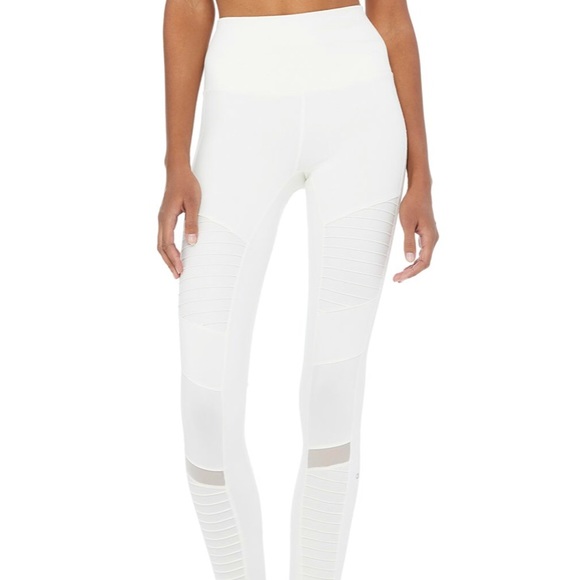 ALO Yoga Pants - NWT Off-white Alo High waist Moto Legging